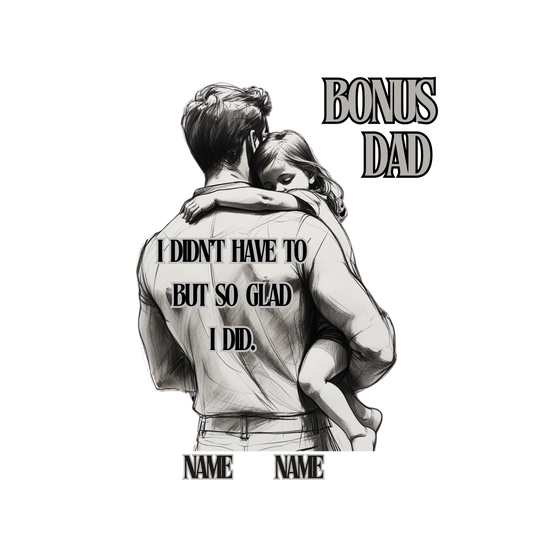 BONUS DAD Customizable Boy/Girl with Names Heart Ornament