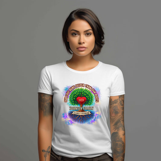 Customizable Family reunion love runs deeper t-shirt