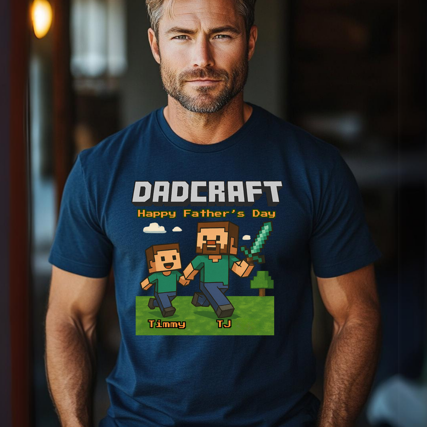 DADCRAFT Customizable Father & Son T-Shirt(Can also custom to MOMCRAFT)
